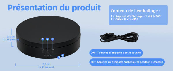 Plateau Présentoir Tournante Motorisée 360 degré 3KG – Image 9