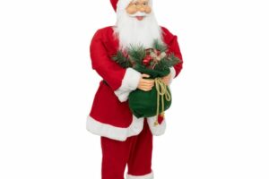 Père Noël de 110 cm avec son sac vert - DÉCORATION DE NOËL