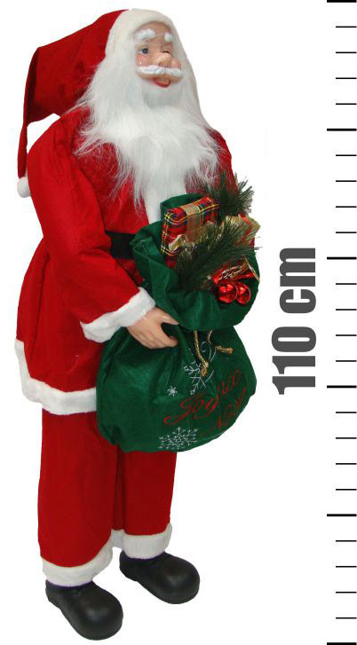 Père Noël de 110 cm avec son sac vert - DÉCORATION – Image 2