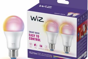 WiZ Smart Bulb A60 E27 - 9290045833W et Télécommande WIZ Smart Button - AMPOULE LED RGB
